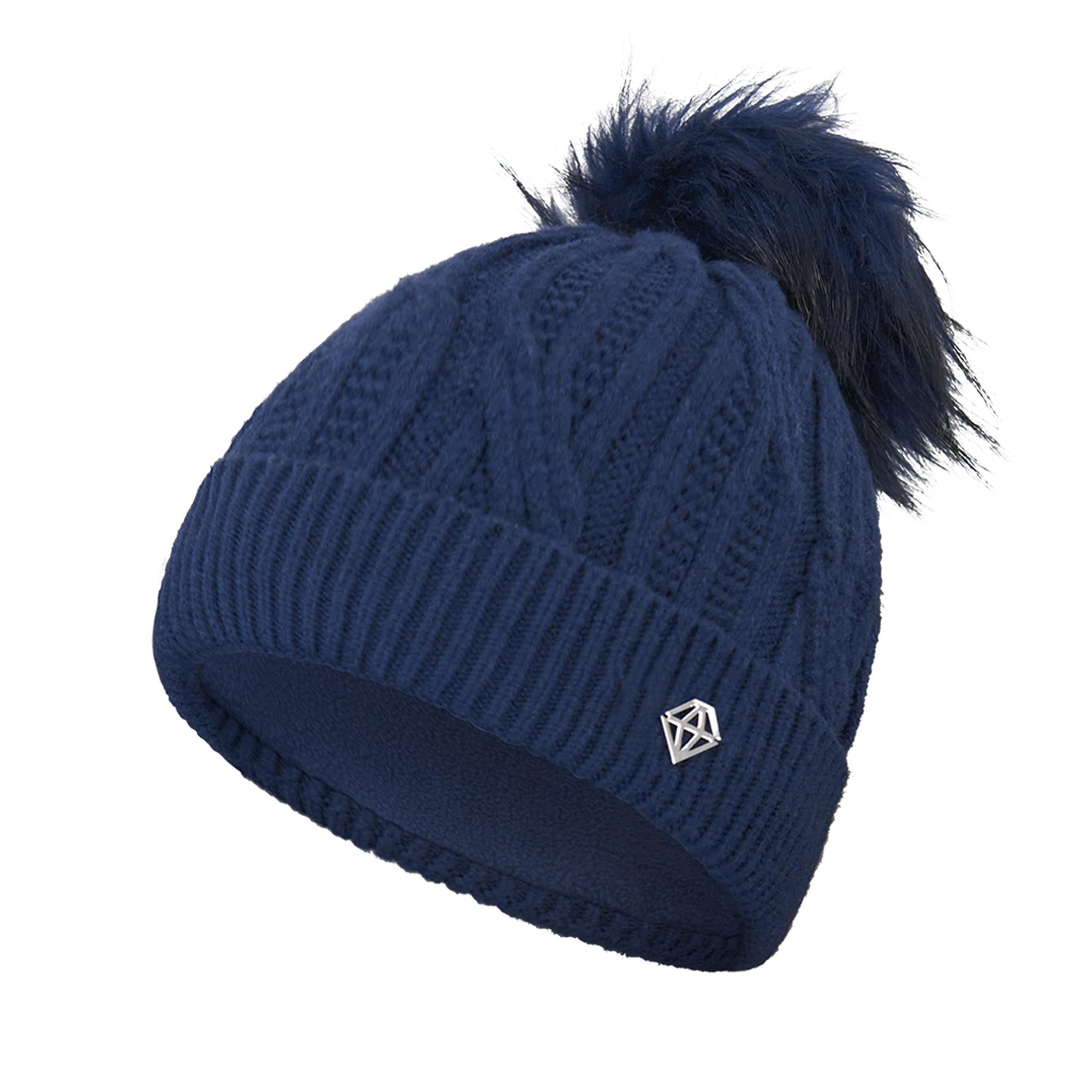 Pure Golf Suzie Margot Knit Waterproof Ladies Bobble Hat Navy